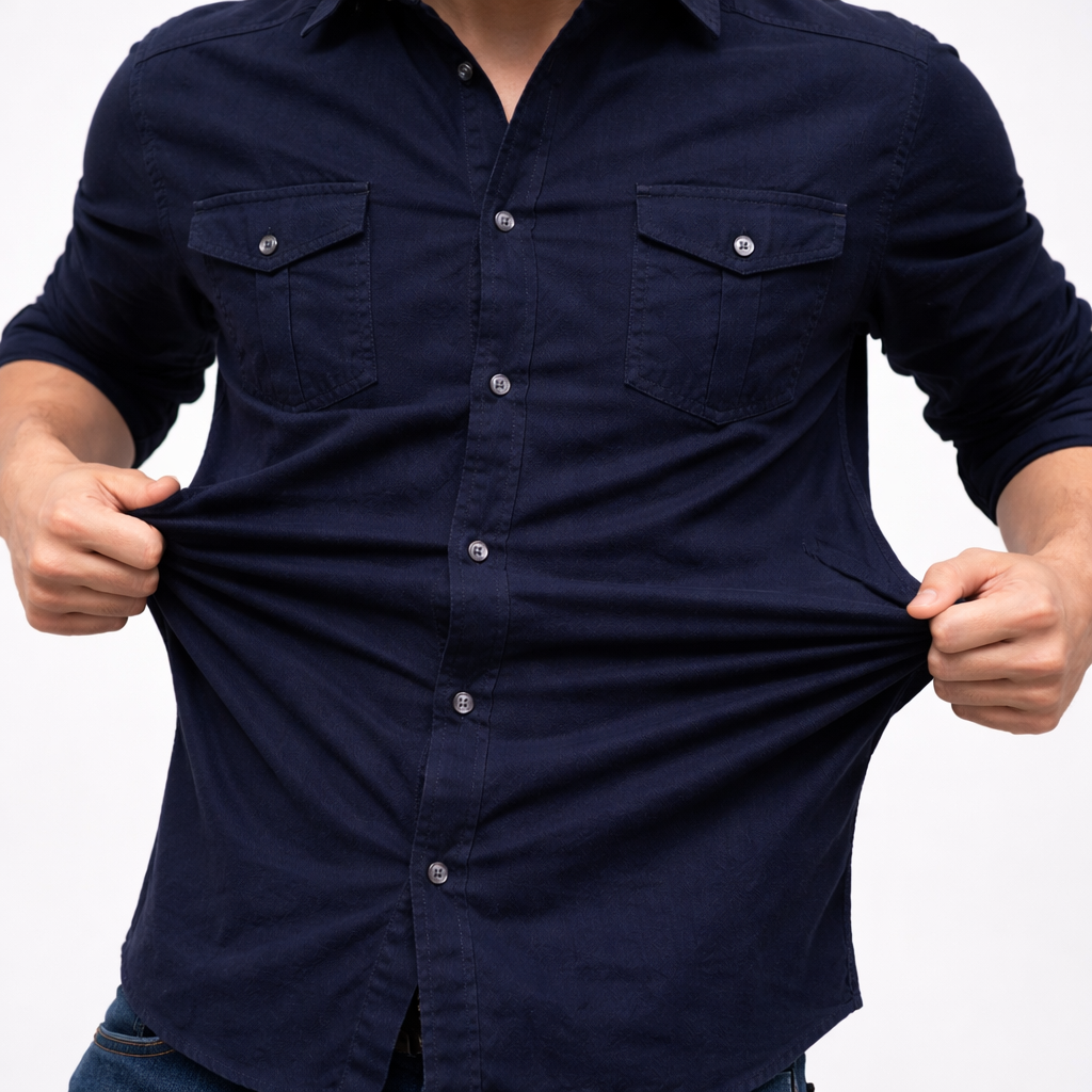 Camisa Masculina Harrington em Algodão