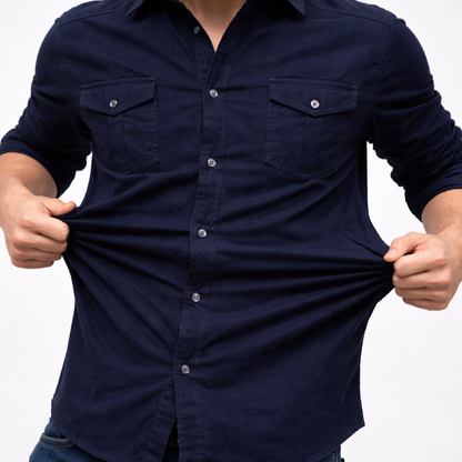 Camisa Masculina Harrington em Algodão