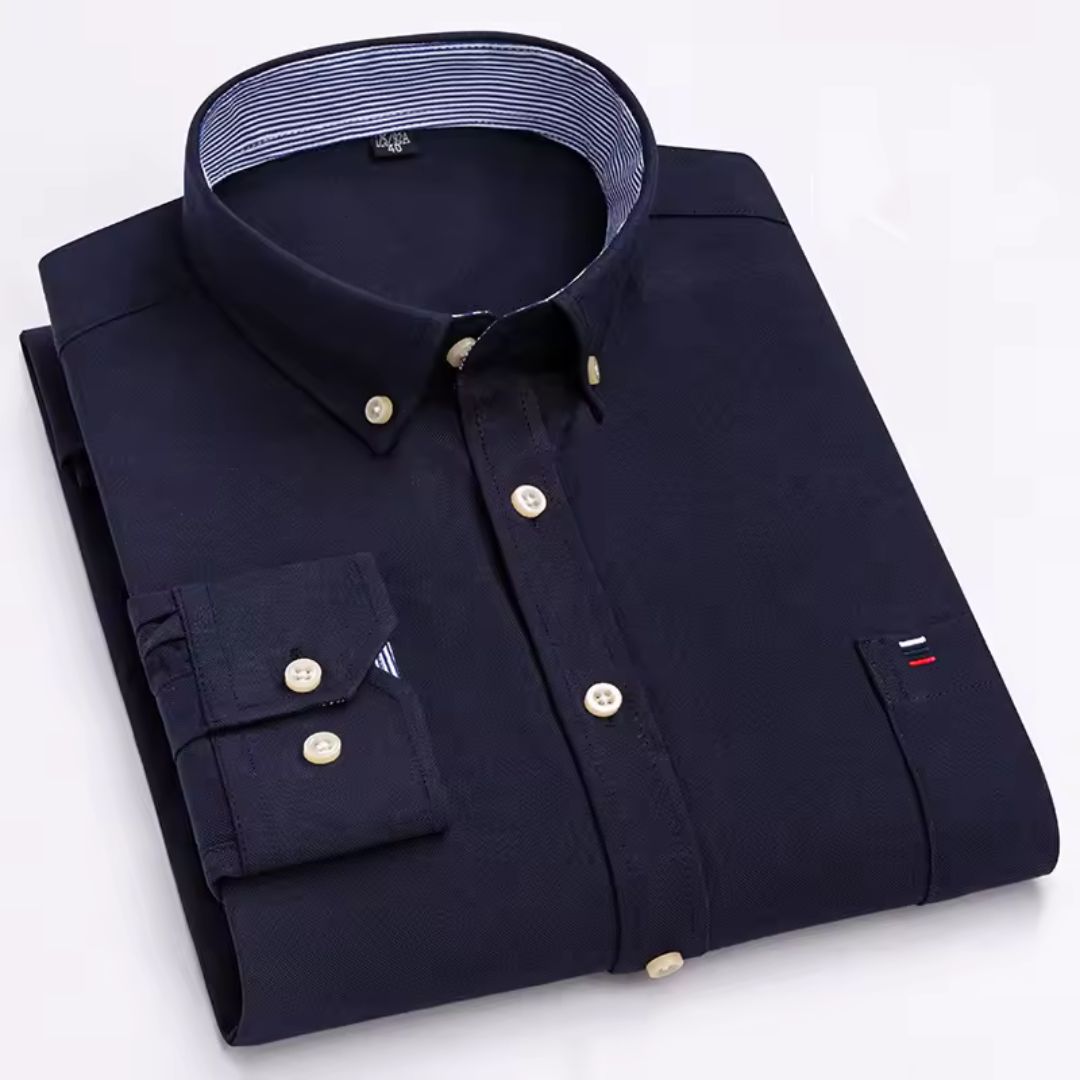 Camisa Social Manga Curta Oxford