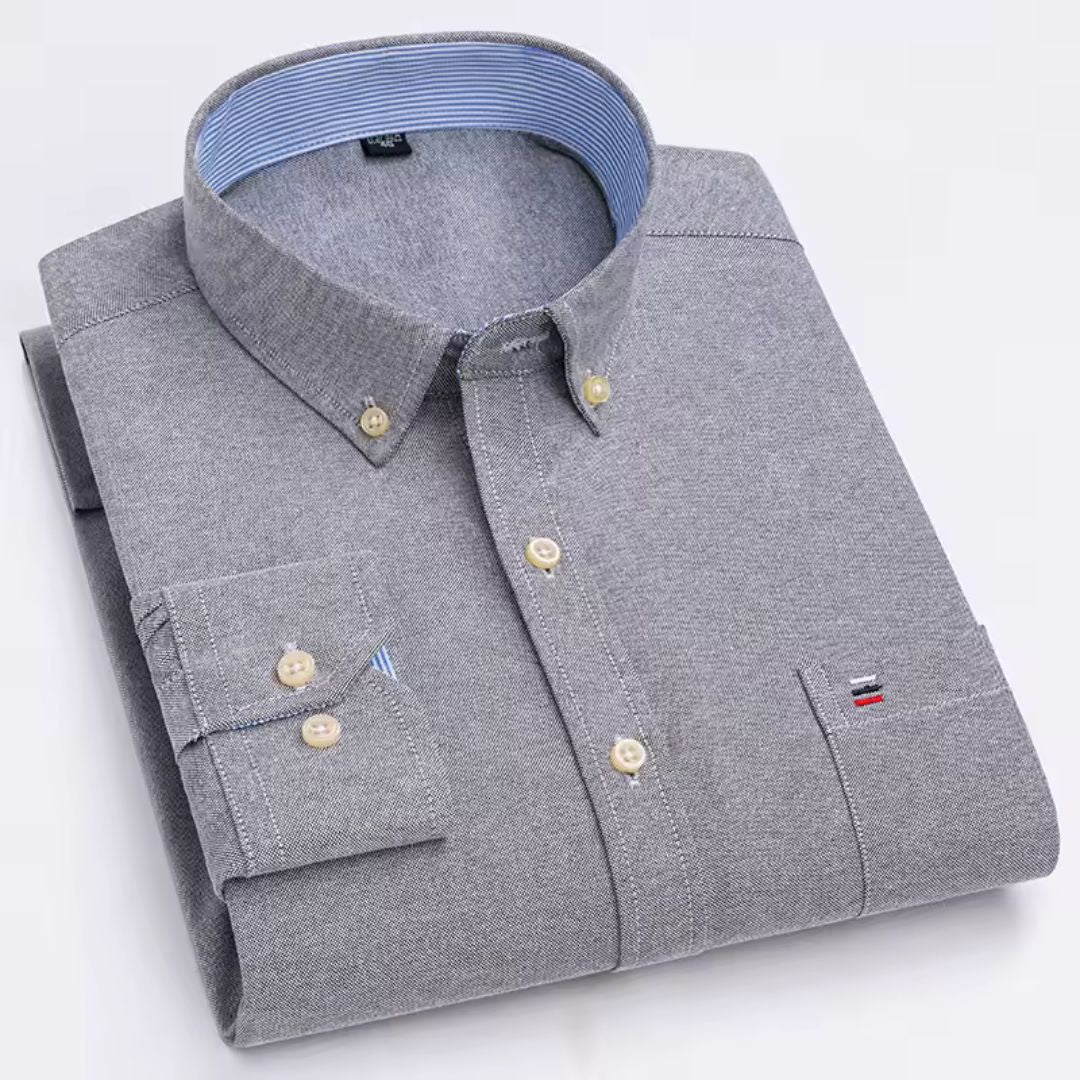 Camisa Social Manga Curta Oxford