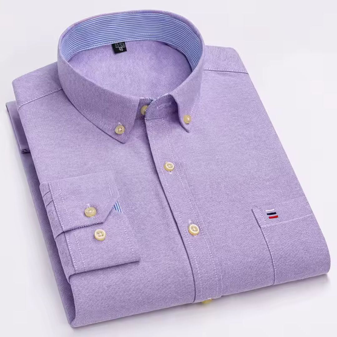 Camisa Social Manga Curta Oxford