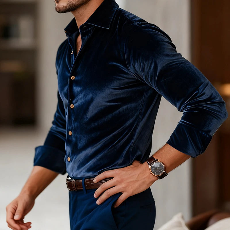Camisa Masculina Vellano Veludo Luxo