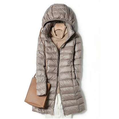 Jaqueta Puffer Longa Cinza
