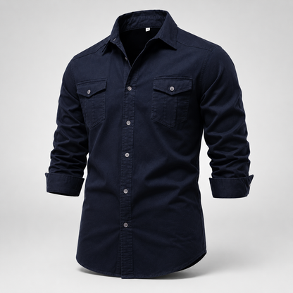 Camisa Masculina Harrington em Algodão