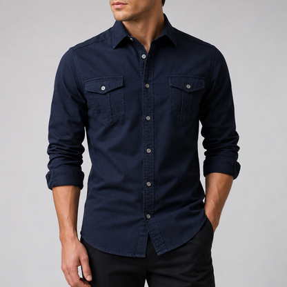 Camisa Masculina Harrington em Algodão