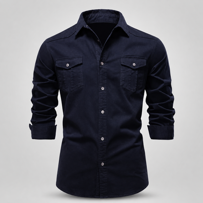 Camisa Masculina Harrington em Algodão