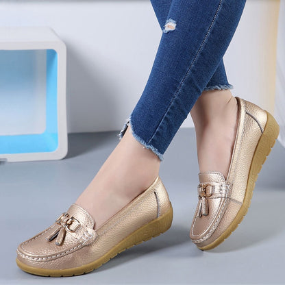 Mocassim Ortopédico Feminino de Couro