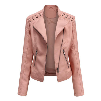 Jaqueta de Couro Feminina rosa