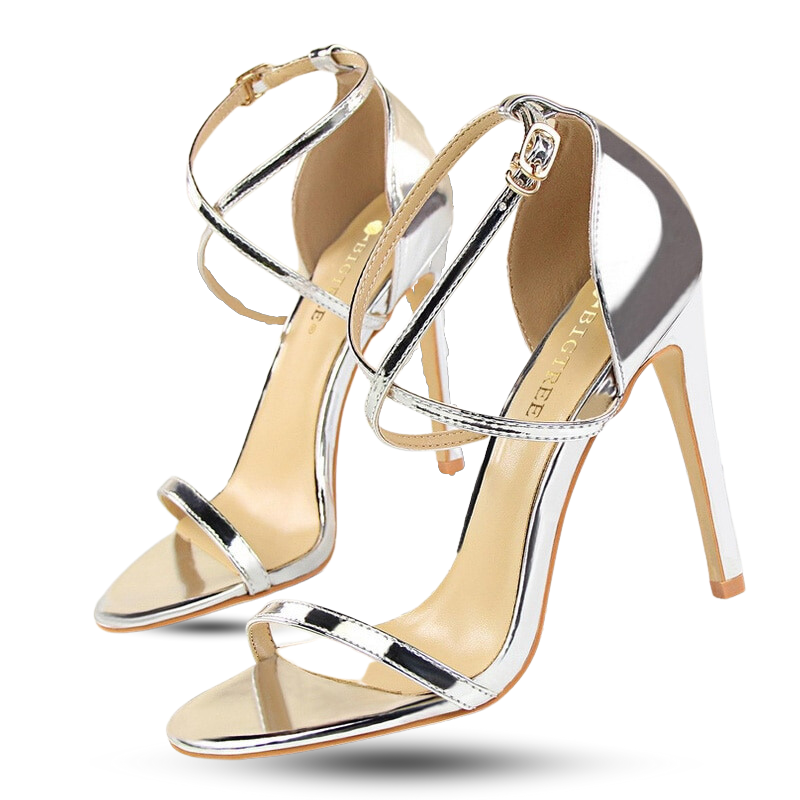 Sandália Salto Alto Bico Fino 11cm - Encantária Lustrous Haven