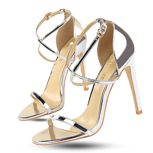 Sandália Salto Alto Bico Fino 11cm - Encantária Lustrous Haven