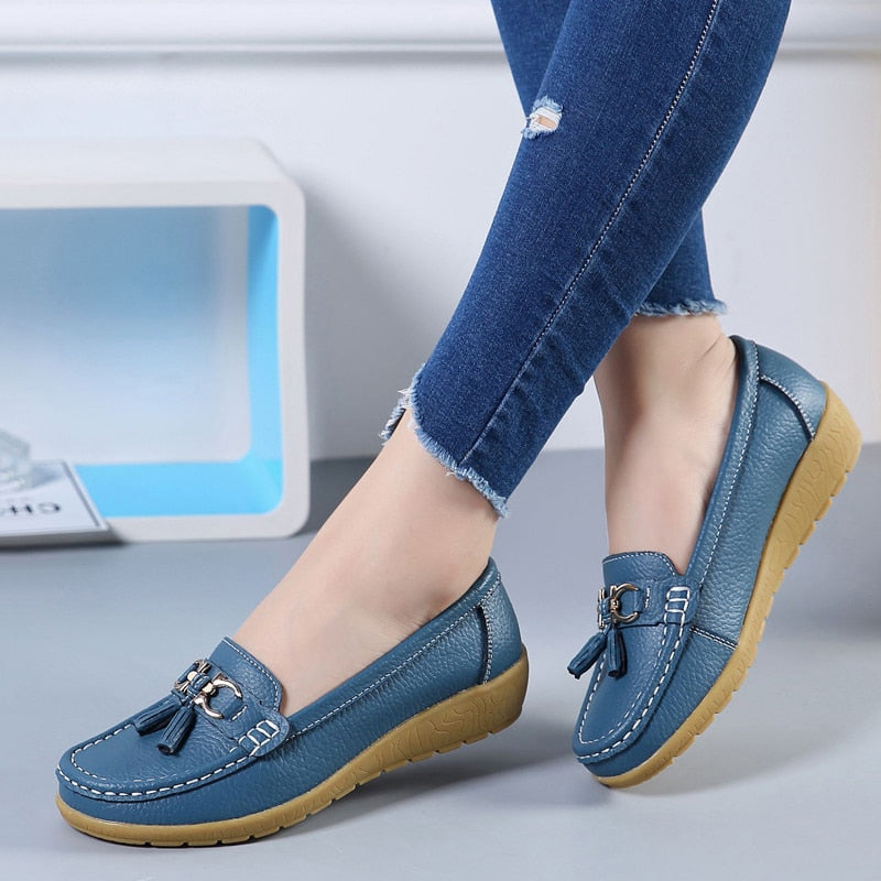 Mocassim Ortopédico Feminino de Couro