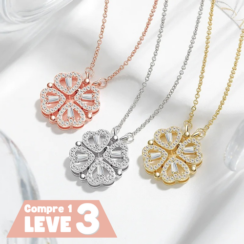Colar Trevo de Coração Banhado em Ouro 18K [COMPRE 1, LEVE 3]